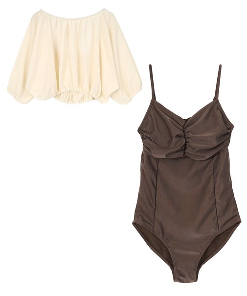 ショートシアートップス×ワンピース/セット水着