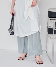 レースフレアニットパンツ