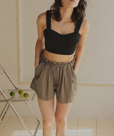 ウエストギャザーショートパンツ/ラッシュガード