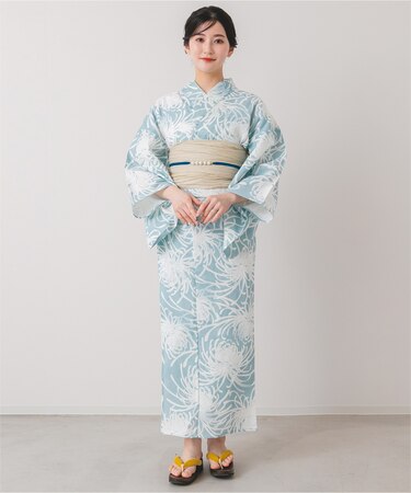 [単品]綿麻生地はんなり乱菊柄浴衣