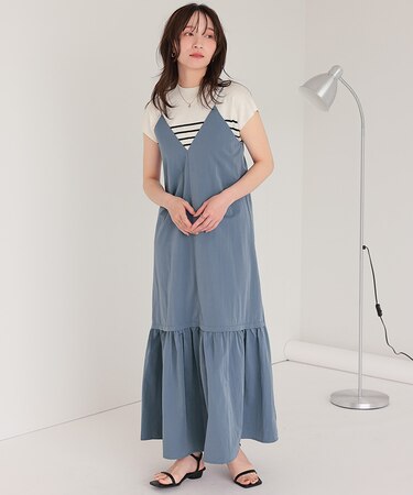 バックリボンキャミソールワンピース