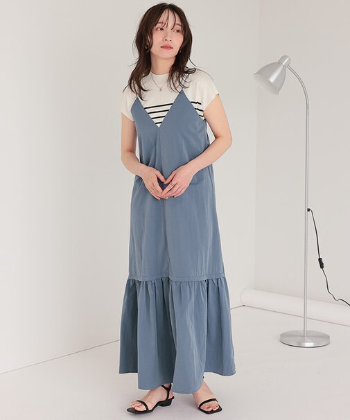 バックリボンキャミソールワンピース