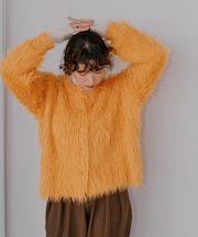 ロングシャギーニットカーディガン
