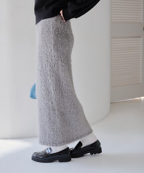 ラメフェザースカート