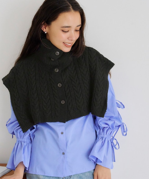 カシミヤタッチタートルネックウォーマー