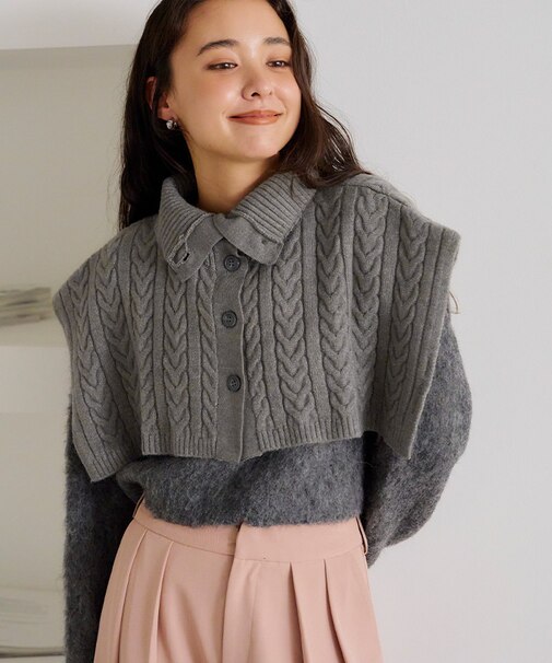 カシミヤタッチタートルネックウォーマー