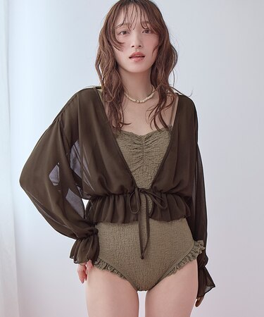 ボレロ付フリルデザインワンピース/セット水着