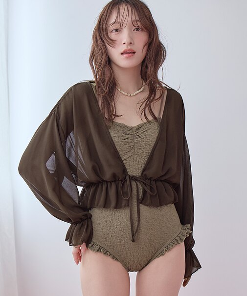ボレロ付フリルデザインワンピース/セット水着