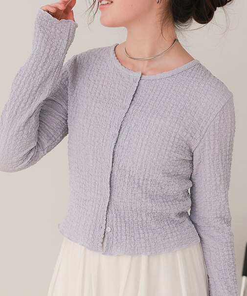 前後2wayポコポコジャガードトップス