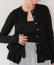 フリルヘムニットカーディガン