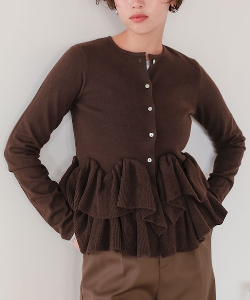 フリルヘムニットカーディガン