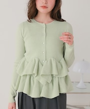 フリルヘムニットカーディガン