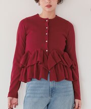 フリルヘムニットカーディガン