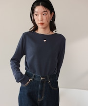 ハートカット刺繍前後2wayカットソー