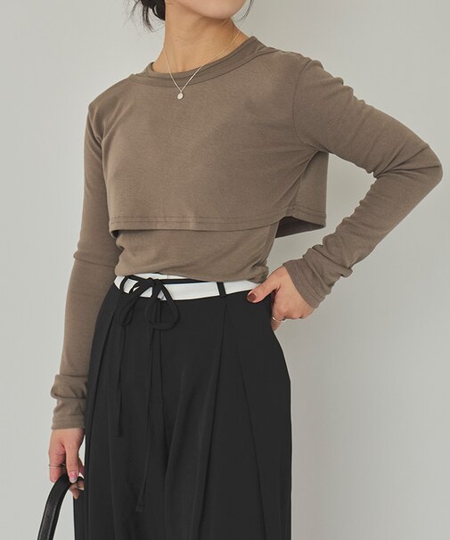 レイヤードタンクトップセットトップス