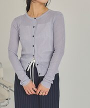 前後2wayリブシアーニットカーディガン