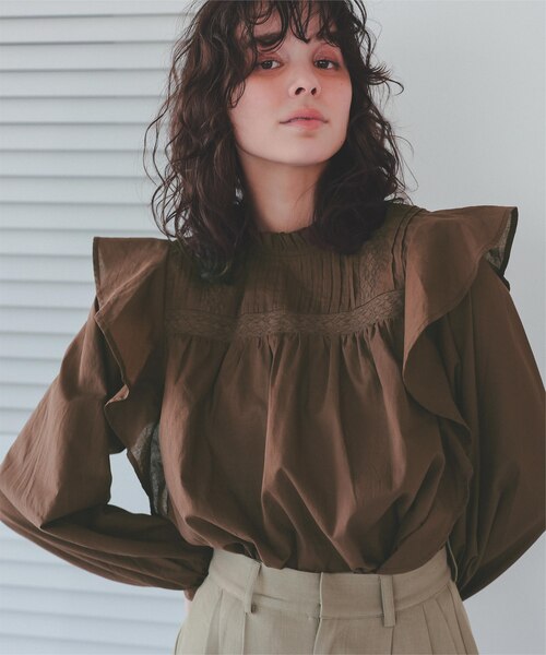 ワンダフルワールド♥ピンタック＆ピコフリルいっぱいの段々ブラウス ワンダフルワールド♥ピンタック＆ピコフリルいっぱいの段々ブラウス