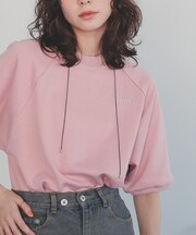 刺繍入りハーフスリーブスウェットプルオーバー