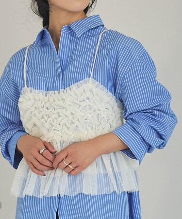 チュールフリルキャミソールビスチェ