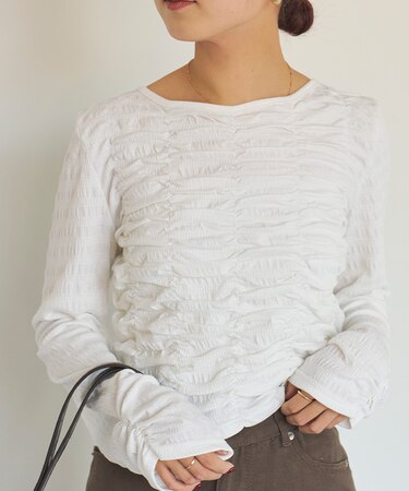 ロングスリーブシャーリングトップス