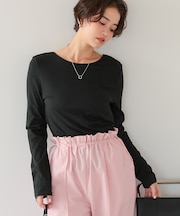 バックUネックロングスリーブカットソー