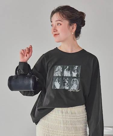 ドッグフォトプリントビッグロングTシャツ