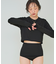 3点セット/ショートパンツ×カップ付長袖ビキニ/水着