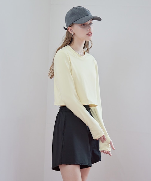 3点セット/ショートパンツ×カップ付長袖ビキニ/水着