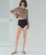 3点セット/ショートパンツ×カップ付長袖ビキニ/水着