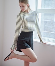 3点セット/ショートパンツ×カップ付長袖ビキニ/水着