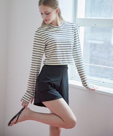 3点セット/ショートパンツ×カップ付長袖ビキニ/水着