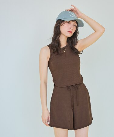 3点セット/ショートパンツ×タンクトップビキニ/水着