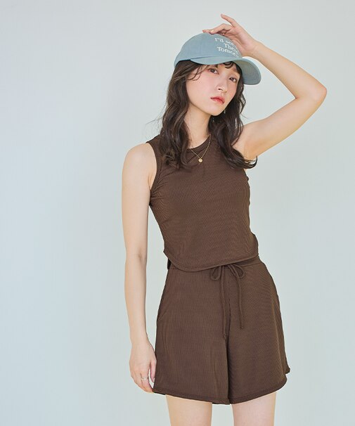 3点セット/ショートパンツ×タンクトップビキニ/水着