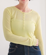 シアーテレコヘンリーネックトップス