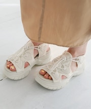 ドローストリングレースアップサンダル