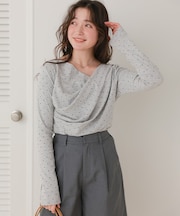 オフショルダーロングスリーブTシャツ