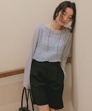 シアー楊柳シャーリングブラウス