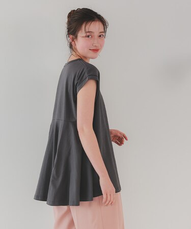 汗染み防止バックフレアTシャツ