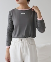 前後2wayタグ付きロングスリーブTシャツ