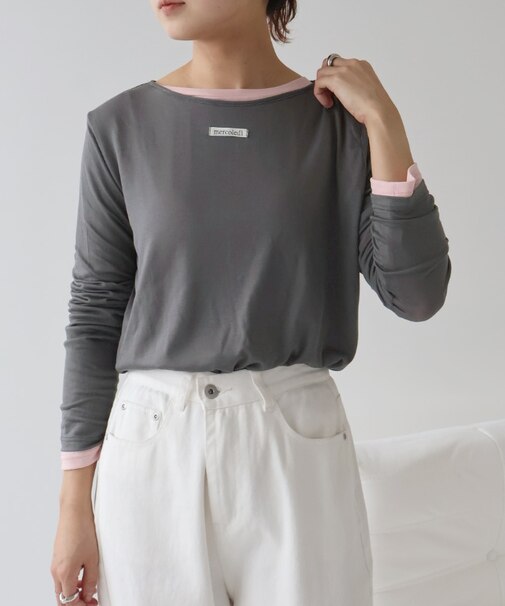 前後2wayタグ付きロングスリーブTシャツ