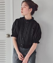 フリルレースデザインブラウス