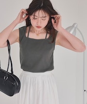 前後2wayデザインリブタンクトップ