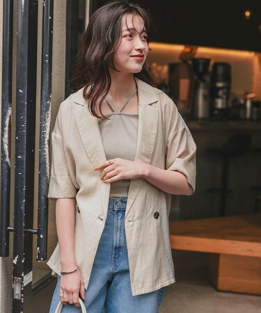 前後2wayデザインリブタンクトップ