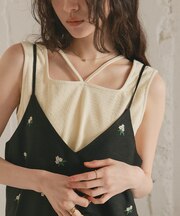 前後2wayデザインリブタンクトップ