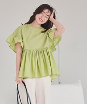 ギャザーペプラムドッキングトップス