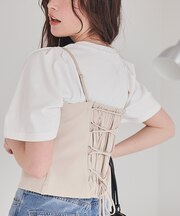 バックレースアップキャミソール/ビスチェ