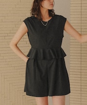 ペプラムフレアデザインオールインワン/ワンピース水着