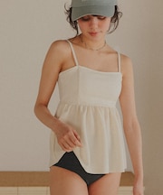 ペプラムギャザーデザインビスチェビキニ/水着