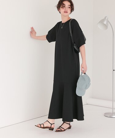 ランタンスリーブマーメイドワンピース