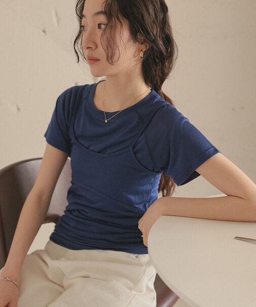 レイヤードキャミソールセットTシャツ